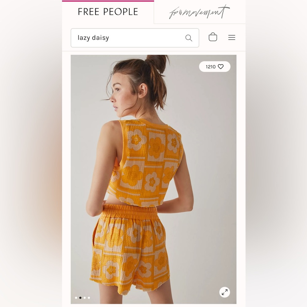 Free people lazy daisy short set